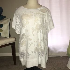 Distressed white top